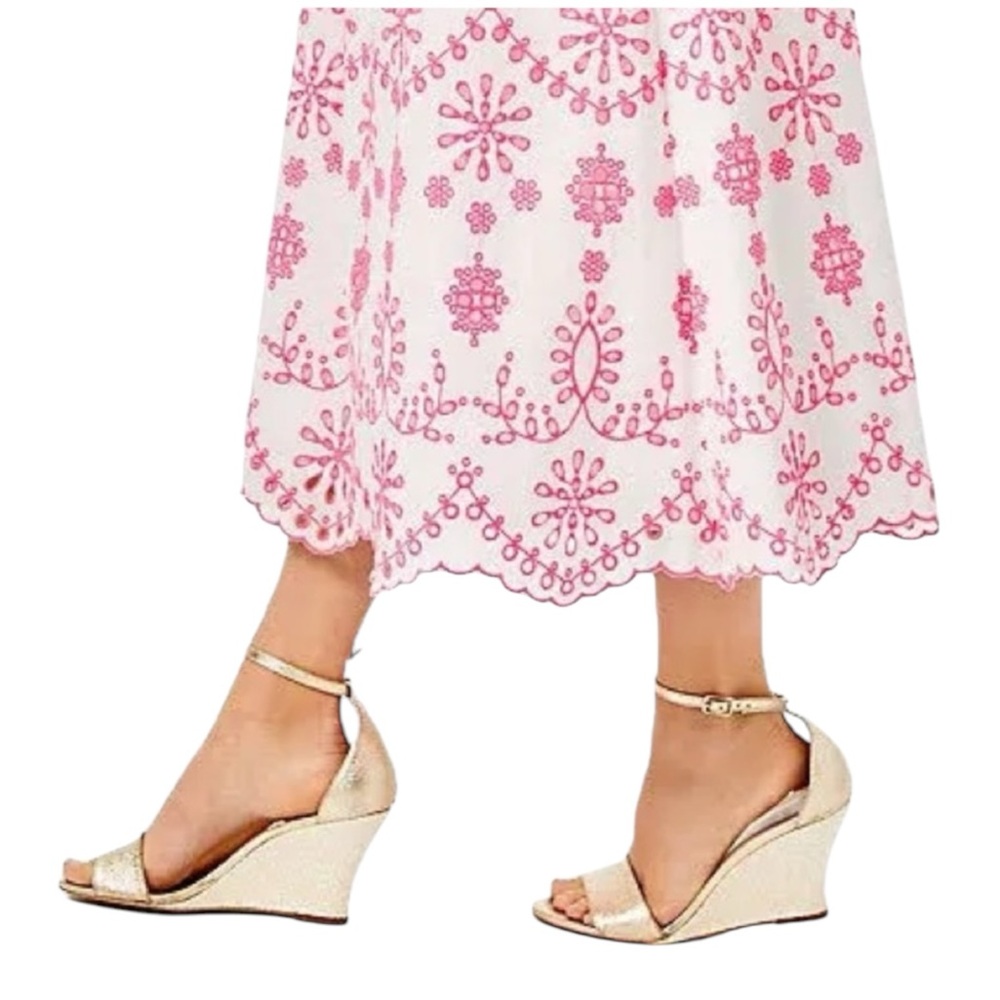 Lilly Pulitzer Gold Bridgette Wedge Shoes - 9.5 EUC 9 1/2